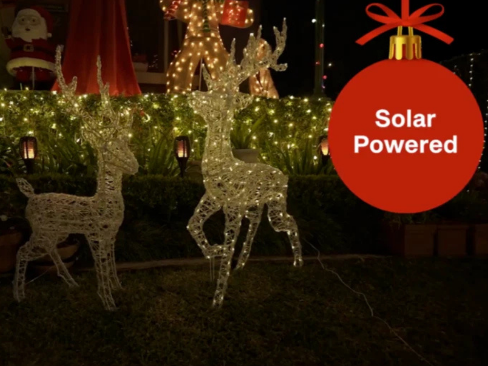 Lytworx Festive Reindeer Statue – 85cm Solar Warm White Christmas Decor