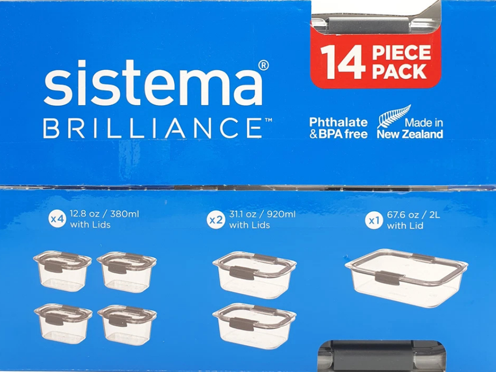 Sistema Brilliance 14-Piece Leakproof Food Storage Container Set – Lunchbox Gift Box