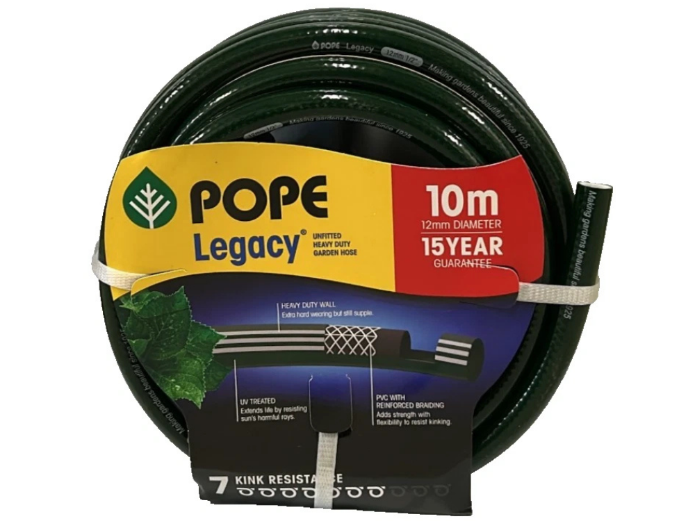 Pope Legacy 12mm x 10m Water Hosepipe for Garden & Car Wash