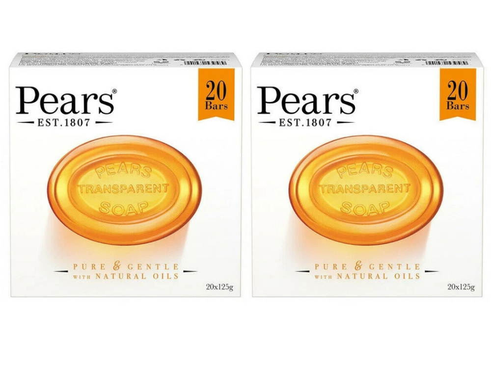 Pears Amber Transparent Soap – Gentle Care, Dermatologist Tested (Pack of 10, 20 & 40)