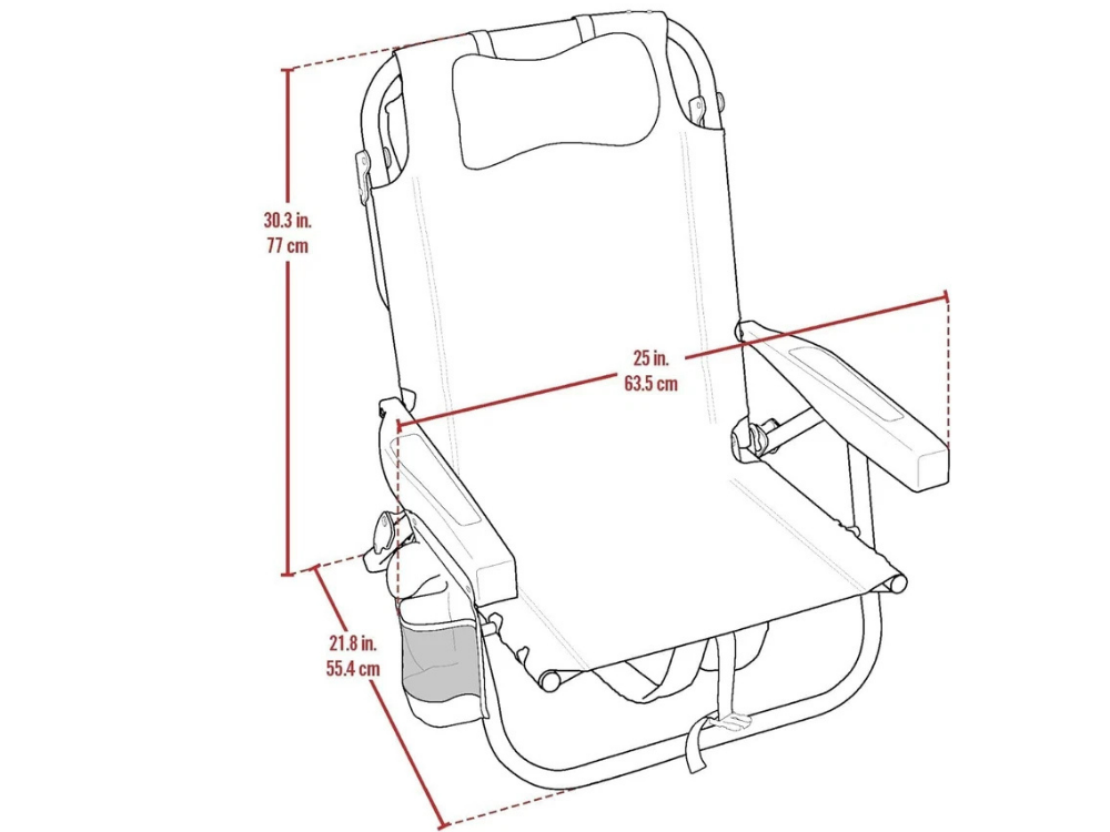 2x Tommy Bahama Backpack Cooler Chairs with Storage Pockets