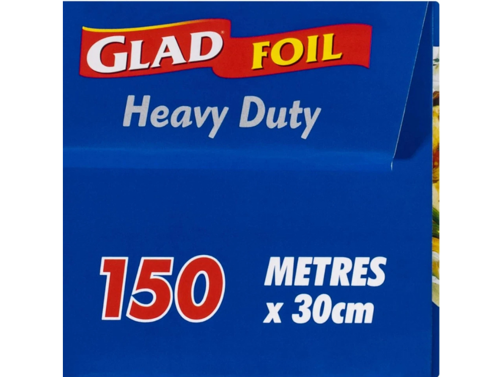 Glad Foil Food Wrap Heavy Duty 150M x 30cm 2-Pack Sealing Cover