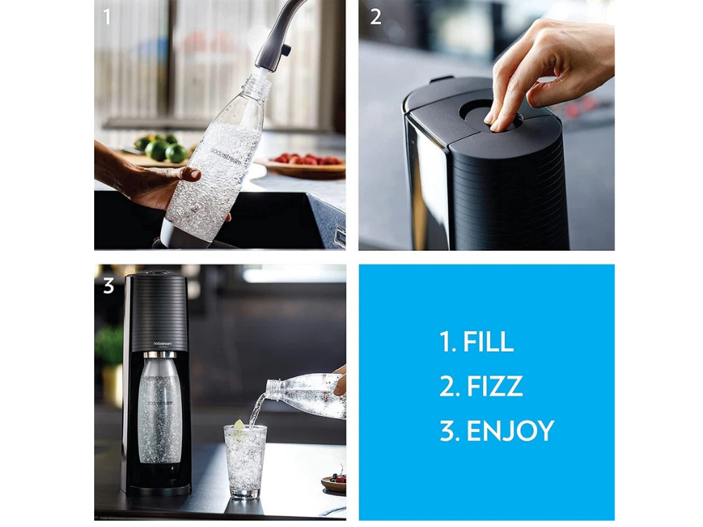 SodaStream Terra Sparkling Water Maker + 2x 1L Bottles