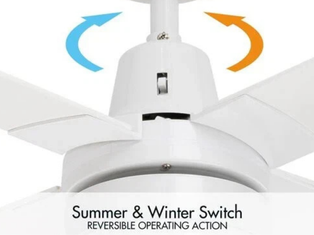 Arlec 120cm White Ceiling Fan with LED Light – 4 Blade, 240V