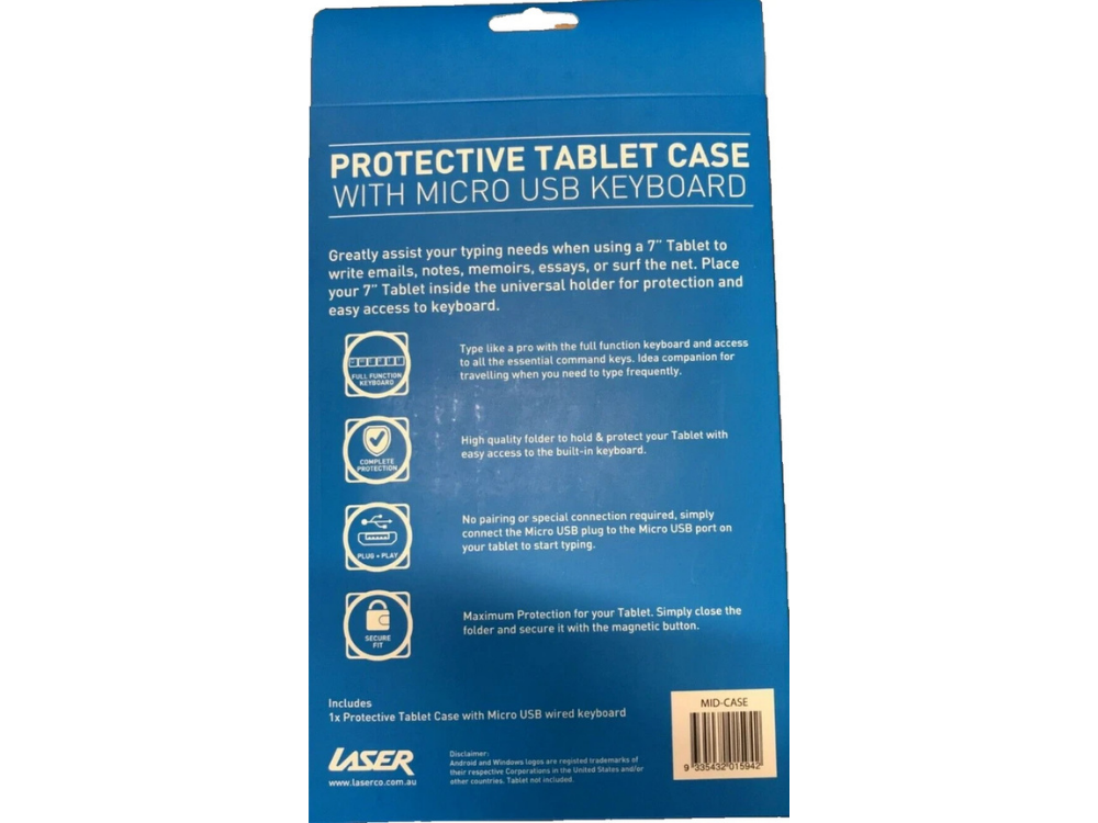 "7'' Tablet Case with Keyboard – Universal Android Folio Cover"