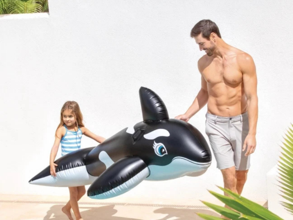 Intex Inflatable Whale Ride-On Float – Pool Water Lounge Toy for Kids 3+