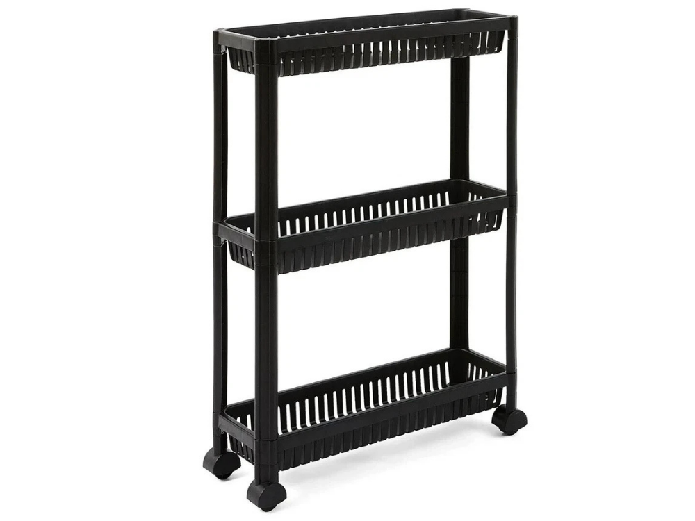 3-Tier Slim Trolley on Wheels – Kitchen, Bathroom & Laundry Storage Cart