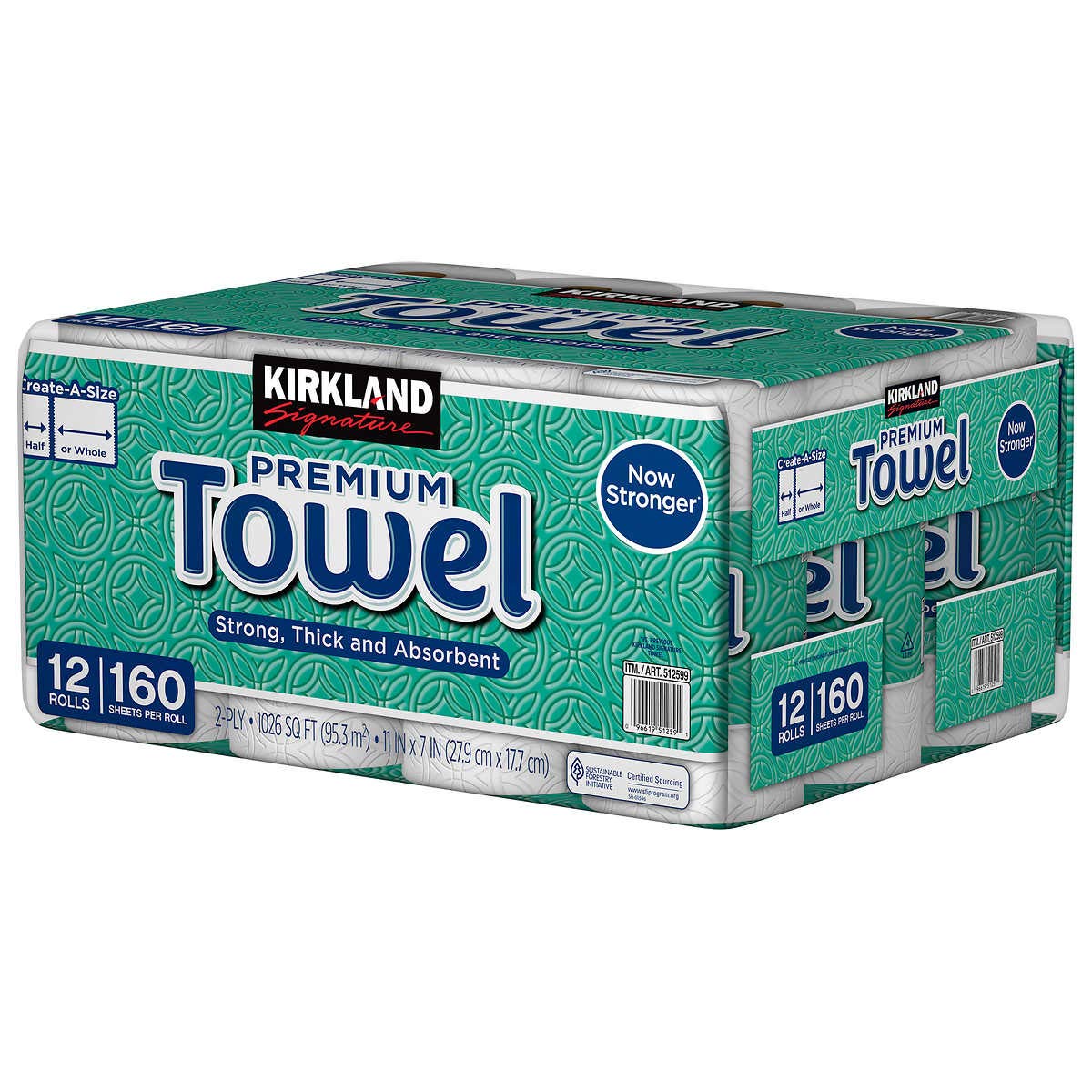 Kirkland Signature Kirkland Paper Towels, 1 Pack of 12 Rolls, Multicolor