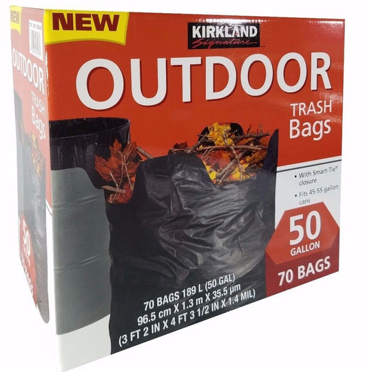 Kirkland Signature Outdoor 50 Gallon Trash Bags (70 Pack)