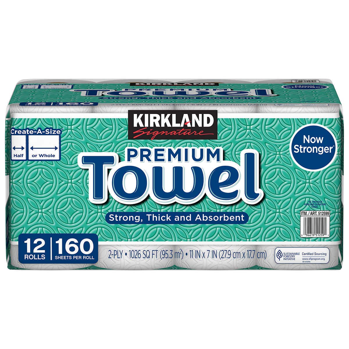 Kirkland Signature Kirkland Paper Towels, 1 Pack of 12 Rolls, Multicolor