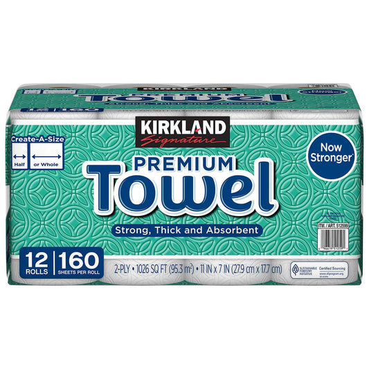 Kirkland Signature Kirkland Paper Towels, 1 Pack of 12 Rolls, Multicolor