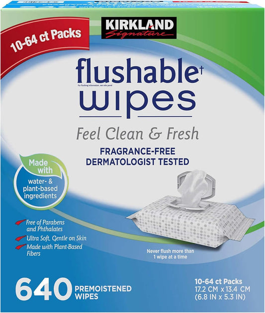 Kirkland Signature Kirkland signature Moist flushable Wipes 632 Wipes, 632 Count, White