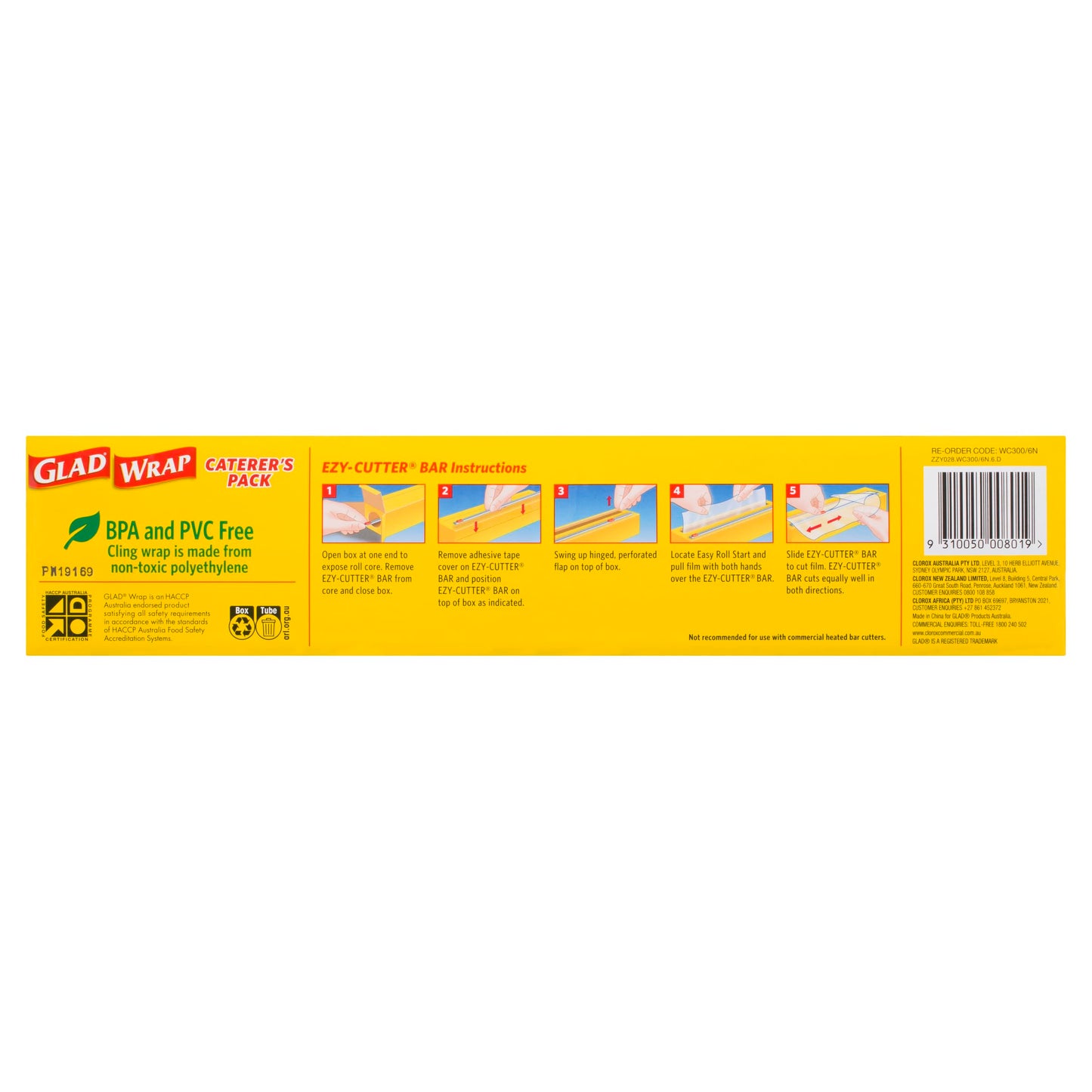 Glad Wrap, 300 Metre Clear Cling Wrap, BPA-Free, Microwave Ready, 300m x 33cm, 1 Count