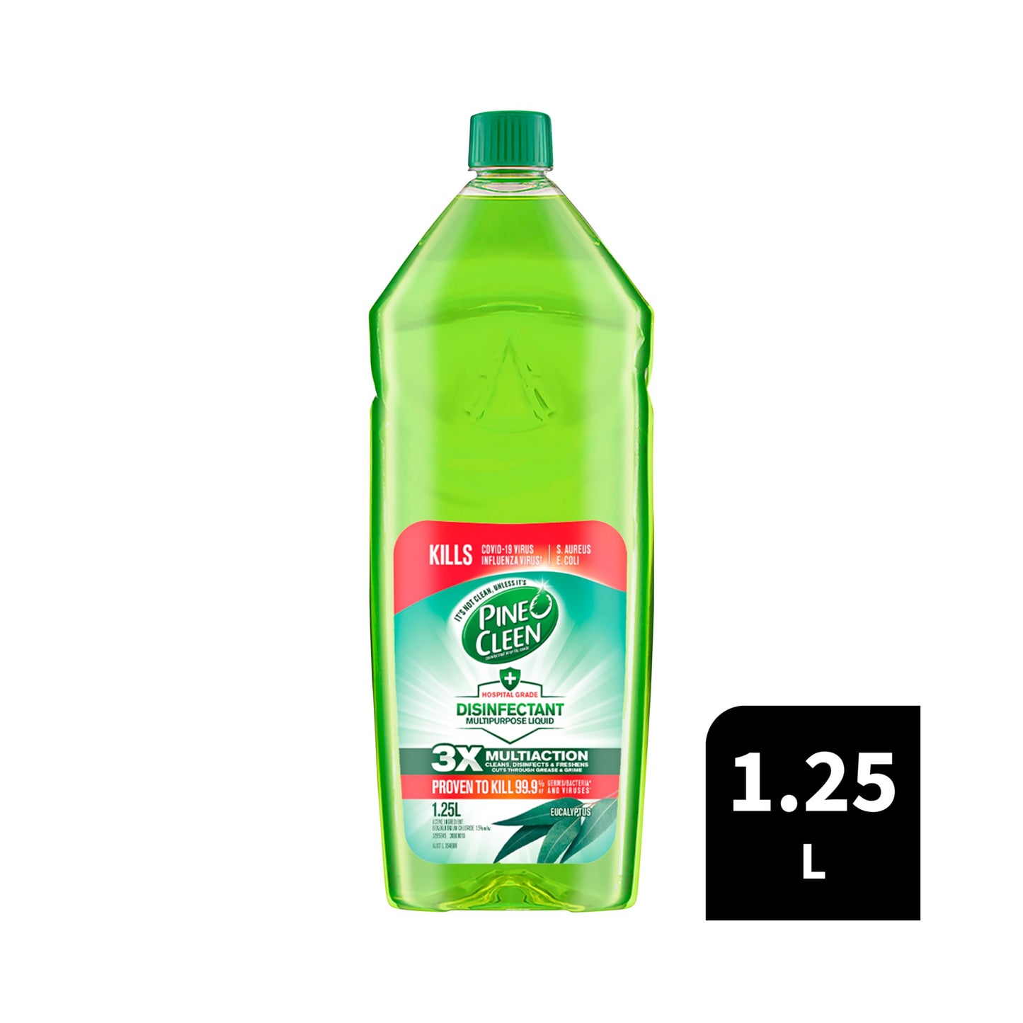 Pine O Cleen Antibacterial Disinfectant Liquid, 1.25L, Eucalyptus x 8 Units