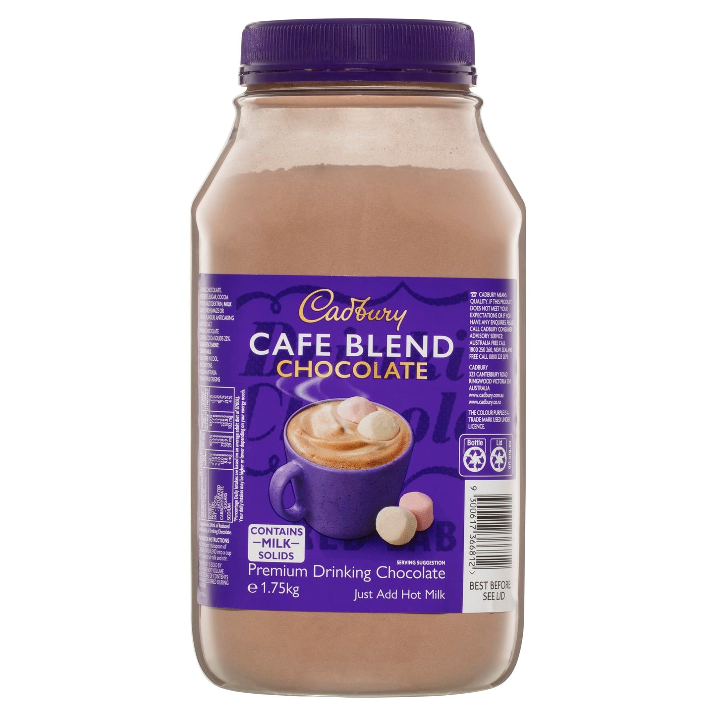 Cadbury Cafe Blend Premium Drinking Chocolate, 1.75 kg