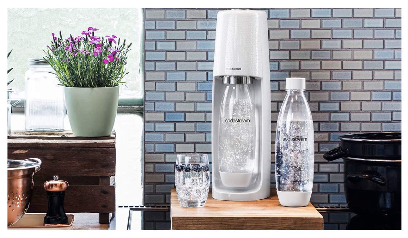 Sodastream Spirit MegaPack 1 Spirit + 1 60 L CO2 Cylinder + 2 1L & 1 500ml Reusable Bottles (Black) Mega Pack Australian Model