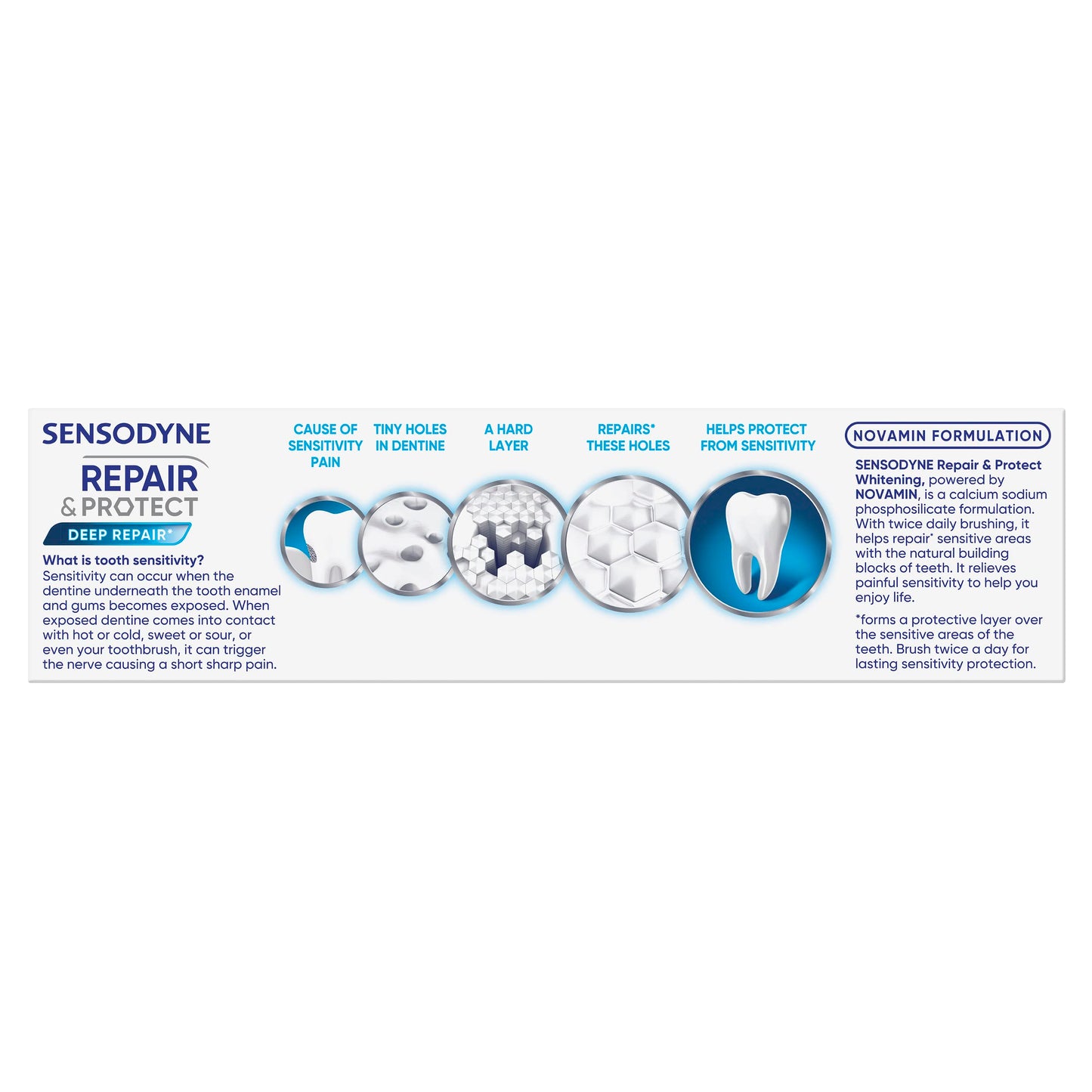 Sensodyne Repair & Protect Fluoride Toothpaste for Sensitive Teeth, Whitening, 3 x 100g (3 Pack)