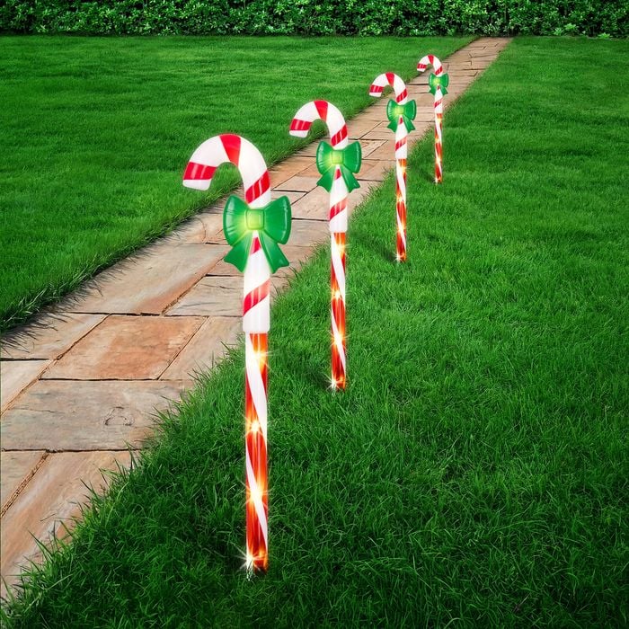 Lytworx Solar Candy Canes with Bows - 4 Pack