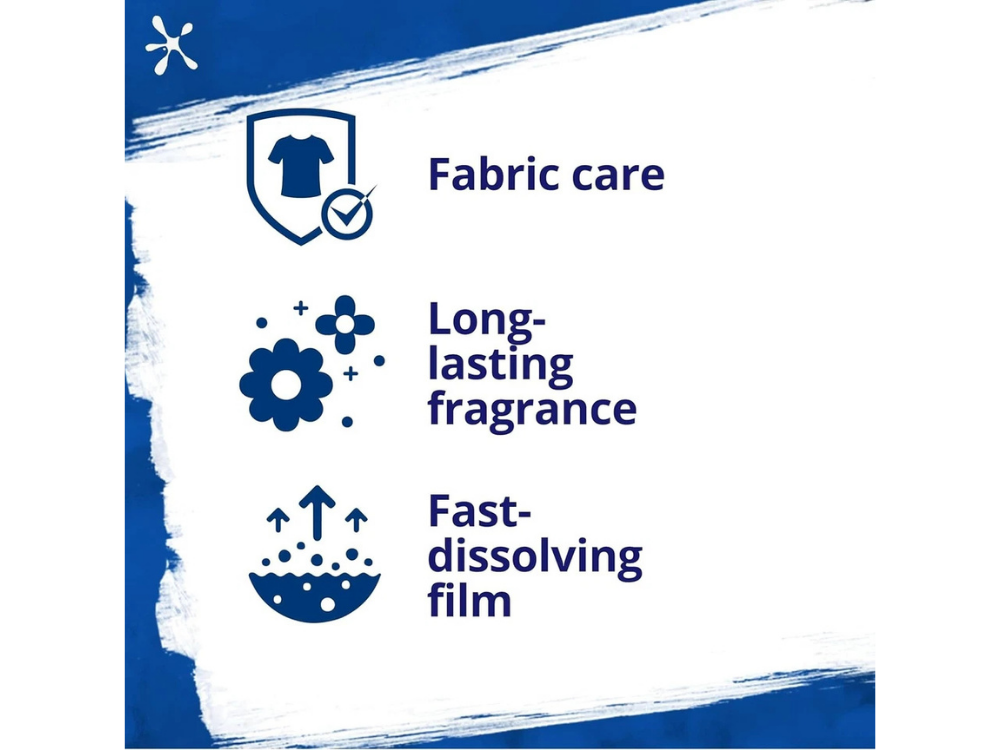 OMO Triple Active 3-in-1 Laundry Capsules – Detergent & Stain Remover, 100 Pack