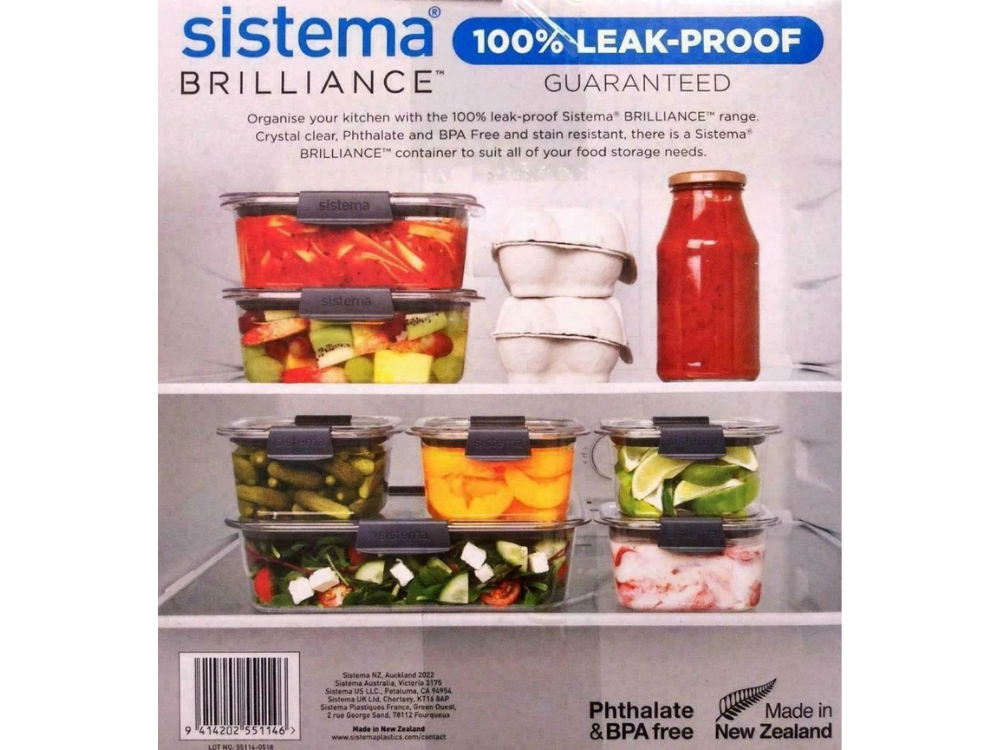 Sistema Brilliance 14-Piece Leakproof Food Storage Container Set – Lunchbox Gift Box