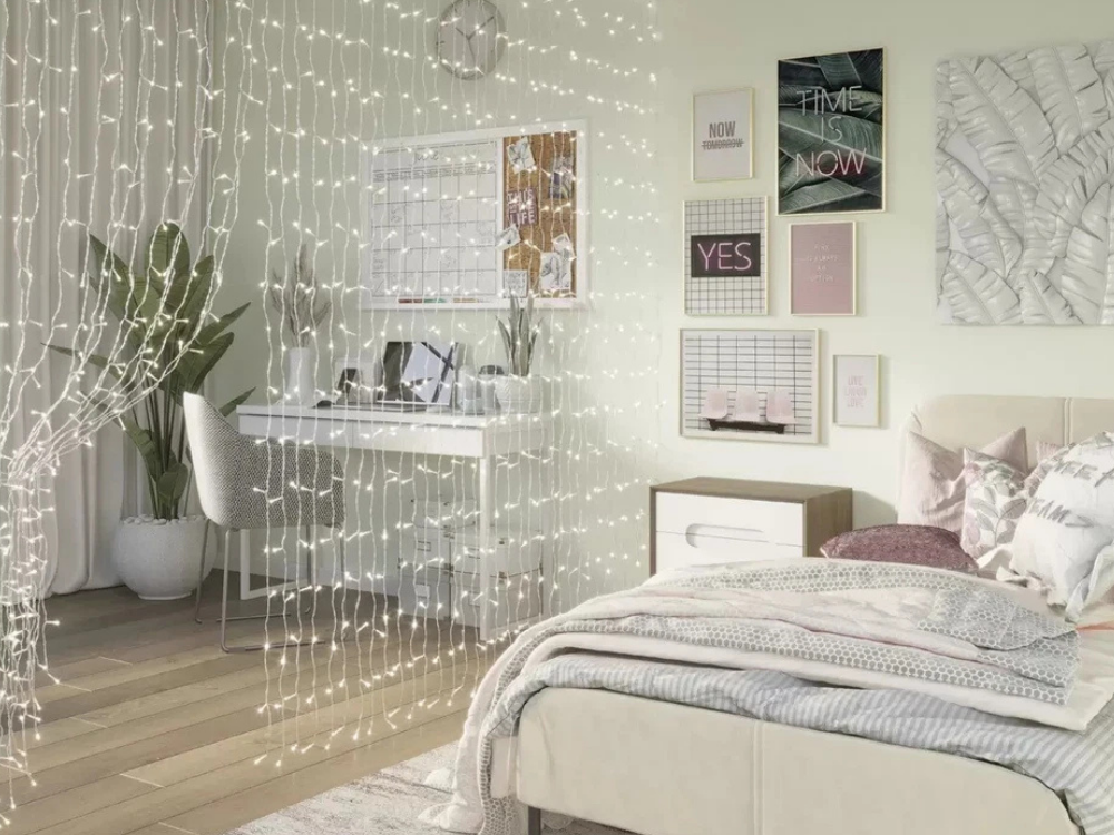 Avah 1200 LED Curtain Lights – Clear Indoor Wedding & Party Decor