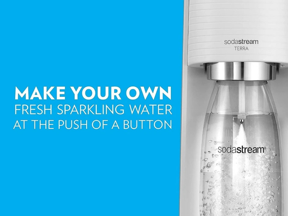 SodaStream Terra Sparkling Water Maker + 2x 1L Bottles