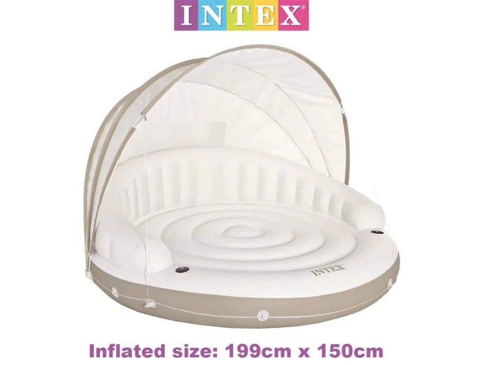 Intex Inflatable Pool Island Lounge with Canopy 199x150cm