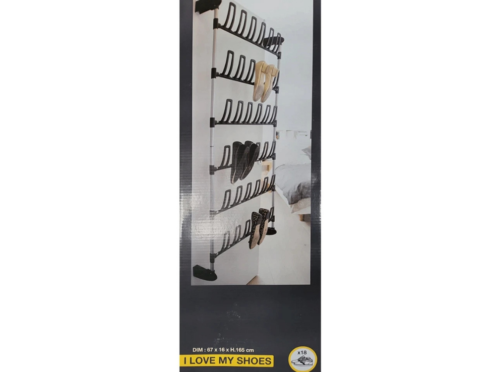 Angela Hanging Shoe Rack – Over Door, Holds 18 Pairs