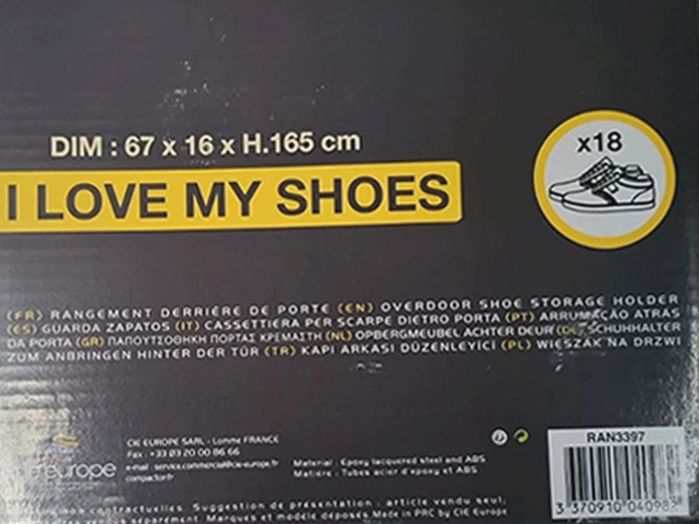 Angela Over-the-Door Shoe Rack – 18 Pair Hanging Storage Organizer