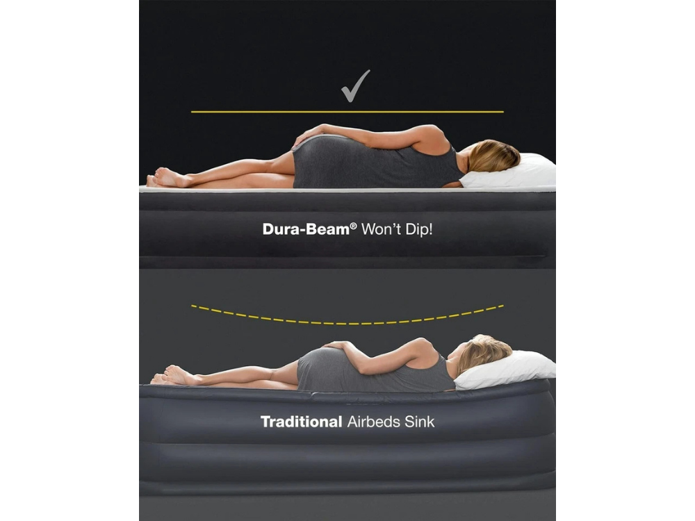 Intex Dura-Beam Queen Inflatable Air Mattress – 25cm Thick Airbed for Indoor & Camping