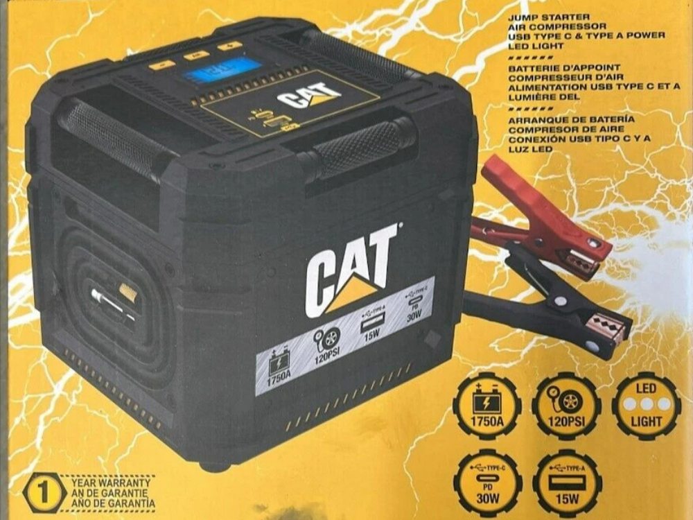 CAT 4-in-1 Portable Jump Starter & Air Compressor – 1750A