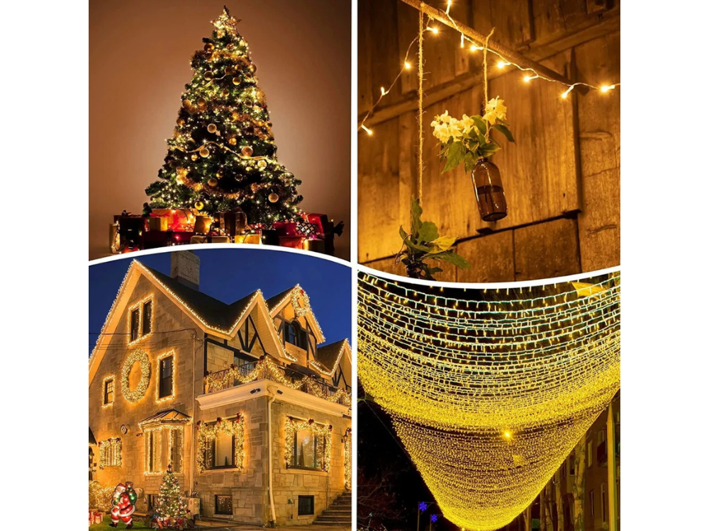 Lytworx 12.4m LED Fairy String Lights – 250 Warm White Bulbs