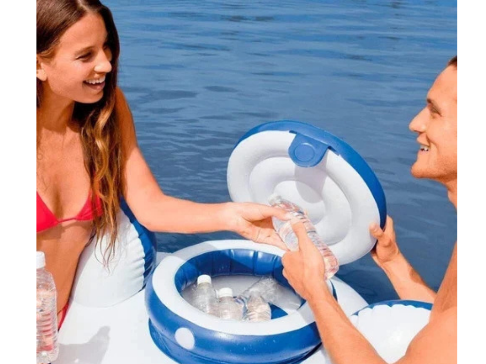 Intex River Run 2-Person Inflatable Lounge Float with Cooler