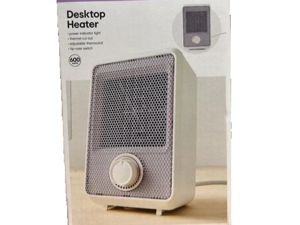 600W Mini Electric Desk Heater – Portable Small Room Heater, Purple