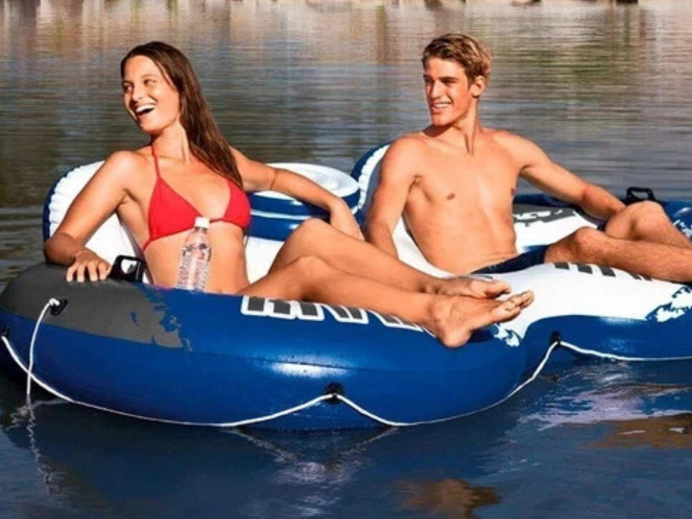 Intex River Run 2-Person Inflatable Lounge Float with Cooler