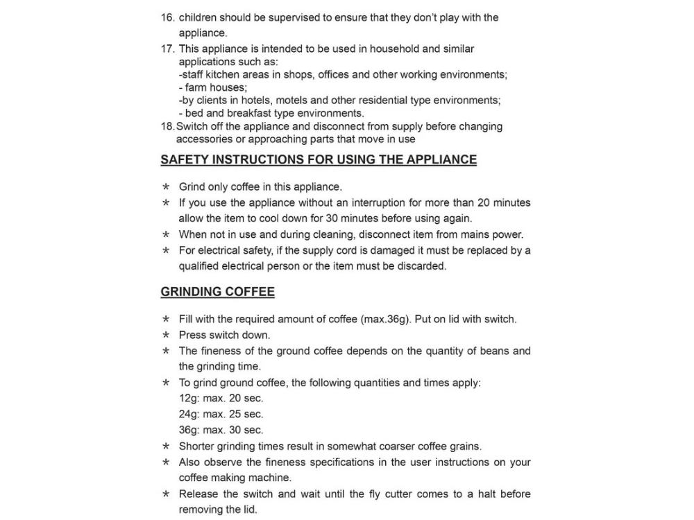 Electric Grinder Mill for Coffee, Nuts & Spices – White