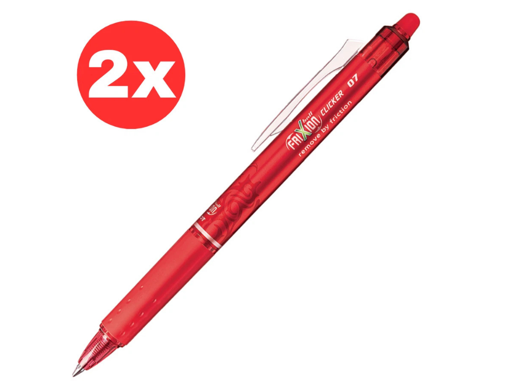 Pilot FriXion 0.7 Retractable Erasable Pen – Ball Clicker, Blue/Red/Black (1x, 2x, 4x)