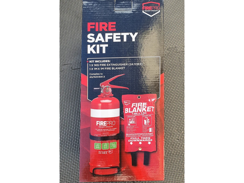 FirePro Fire Safety Kit – 1kg Extinguisher + 1m Blanket
