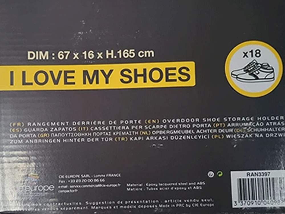 Angela Hanging Shoe Rack – Over Door, Holds 18 Pairs