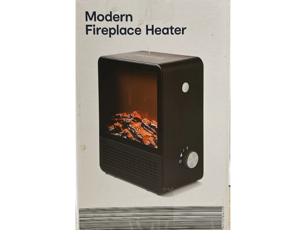 Portable Electric Fireplace Heater – 1500W, Real Flame Effect, 2 Heat Settings