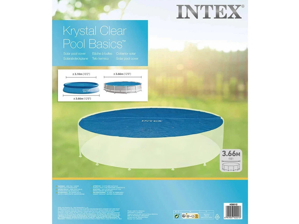 Genuine Intex 12ft (3.66m) Round Above Ground Pool Solar Cover
