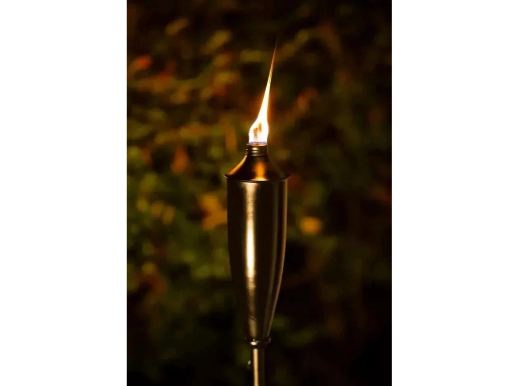 2-Pack Black 180cm Garden Torch Citronella Oil Lanterns with Snuffer