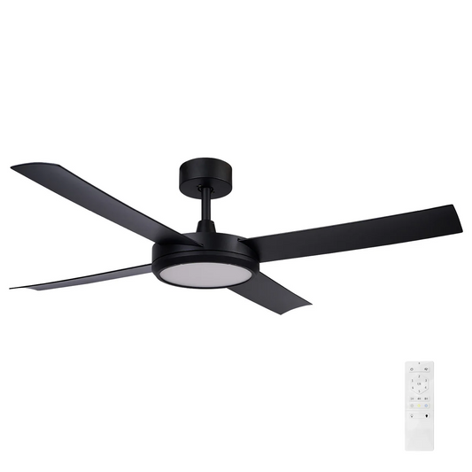 Brilliant Inaya Black 132cm DC Ceiling Fan CCT LED Light & Remote