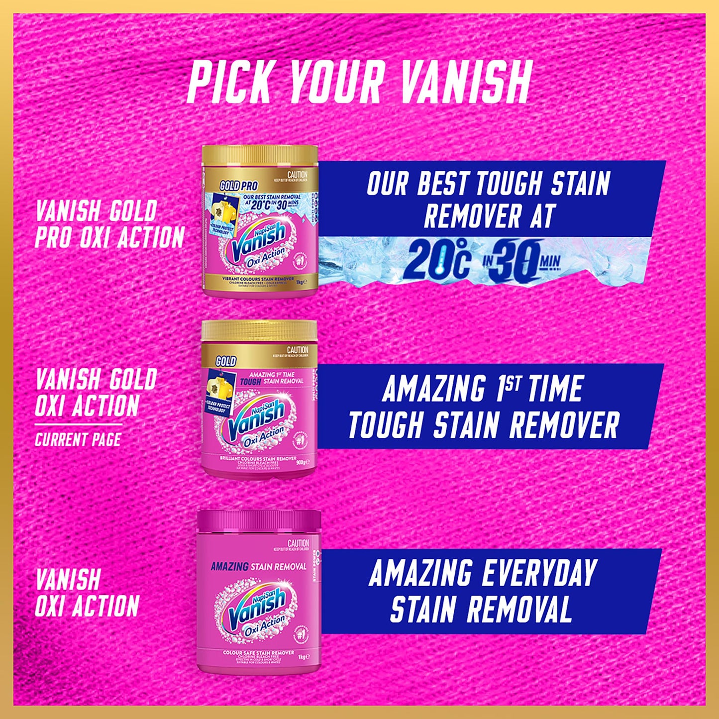 Vanish Napisan Gold Oxi Action Stain Remover Powder 2kg