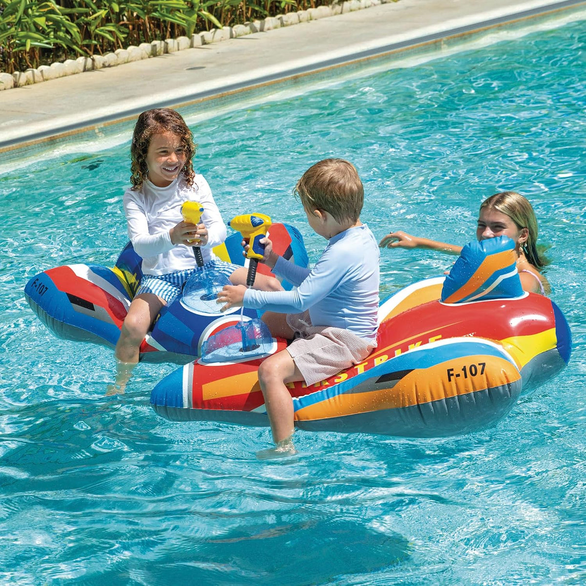INTEX Jet Fighter Ride-On Pool Float 57531NK Inflatable Water Gun Plane 117cm