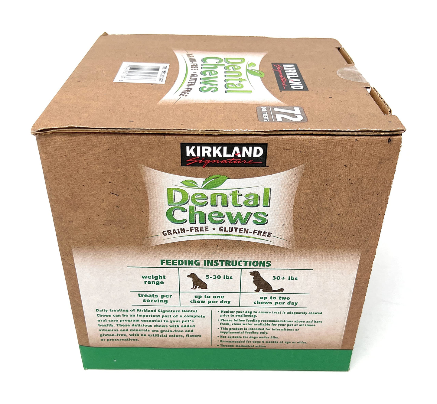 Kirkland Signature Dental Chews 72 Dog Treats, Green