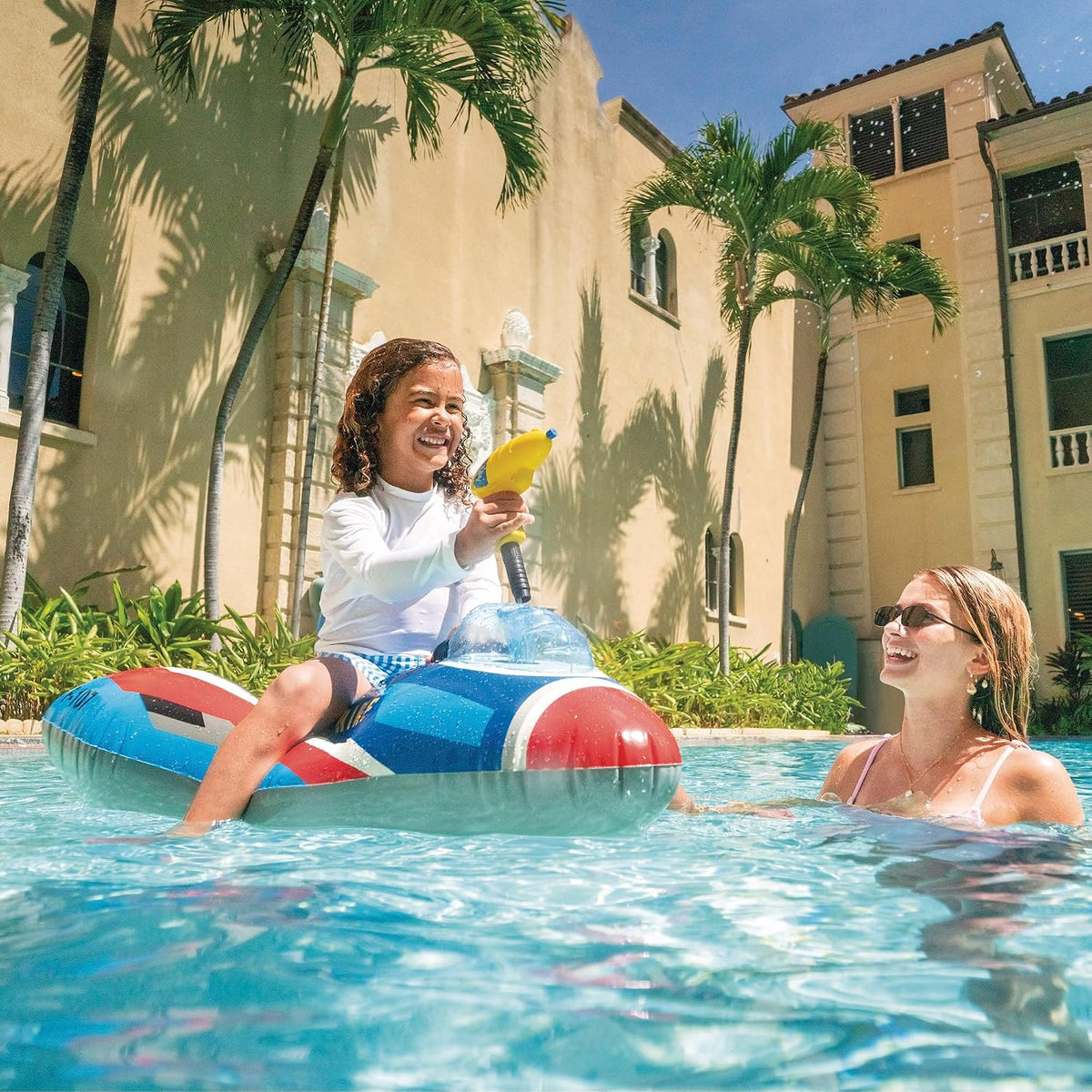 INTEX Jet Fighter Ride-On Pool Float 57531NK Inflatable Water Gun Plane 117cm