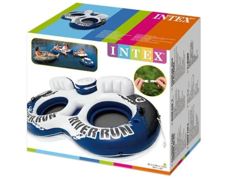Intex River Run 2-Person Inflatable Lounge Float with Cooler