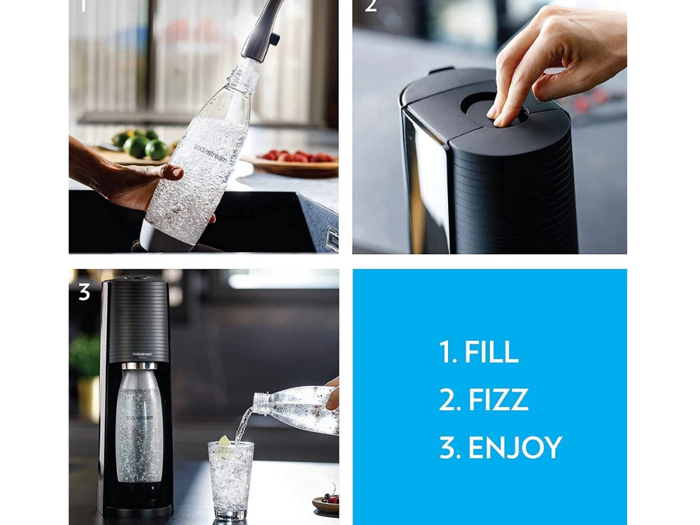 SodaStream Terra Sparkling Water Maker + 2x 1L Bottles