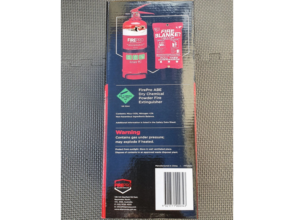 FirePro Fire Safety Kit – 1kg Extinguisher + 1m Blanket